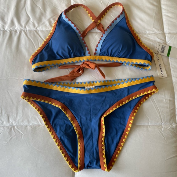 Lucky Brand Avila Hipster Cross Back Bikini Large NWT - Picture 12 of 15